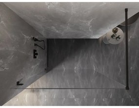 Mexen Lunar sprchová stena ľavá 160 x 200 cm, 8mm číre sklo, čierna matná, 830-160-000-70-00-L