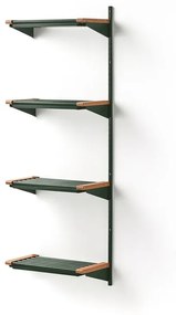 Regál na topánky JEPPE so 4 policami, prídavná sekcia, 1790x600x310 mm, zelená/dub