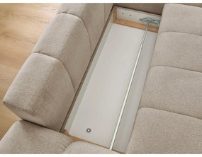 Taupe ženilková rozkladacia/s úložným priestorom rohová pohovka (pravý roh/s leňoškou) Everest – Bobochic Paris