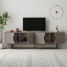 Sivo-béžový TV stolík 200x55 cm Titan – Marckeric