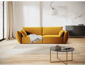 Zamatová pohovka v horčicovej farbe 208 cm Vanda – Mazzini Sofas