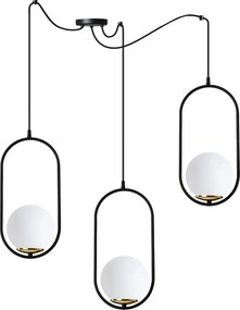 Závesné svietidlo Florence Spider, 3x biele sklenené tienidlo, b/g, U