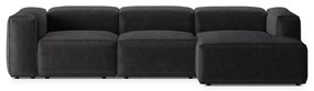 Tmavosivá menčestrová rohová pohovka (pravý roh/s leňoškou) Bergamo – Cosmopolitan Design