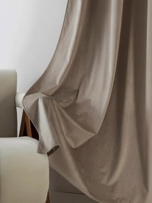 Zamatové zatemňovacie závesy Cesar cappuccino - 140 x 180 cm (2ks) - krúžky