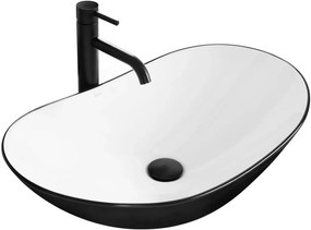 Keramické umývadlo na dosku Rea Royal 62,5 x 36 cm Black White