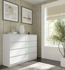 Komoda Maya S8 (biela). Akcia -20%. Vlastná spoľahlivá doprava až k Vám domov. 1124946