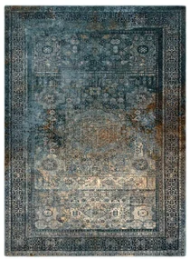 Koberec OMEGA MAMLUK rozeta / vintage, tmavomodrý