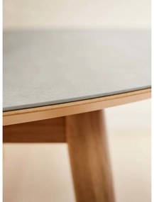 Okrúhly rozkladací jedálenský stôl s keramickou doskou a prídavnou doskou ø 135 cm Meza – Hammel Furniture