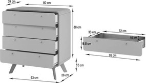 Tmavohnedá vysoká komoda v dekore orecha 80x88 cm Caitlin – Støraa