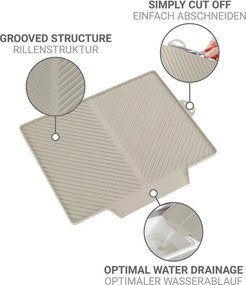Béžová plastová odkvapkávacia podložka na riad 34x40 cm Nelia – Wenko