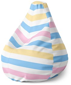 Sablio Sedací vak Pear Farebné pruhy - 70 x 95 x 15 cm