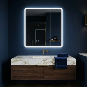 Rea Rea, LED zrkadlová skrinka s osvetlením 60x70 cm, plast, M1011-60, biela-šedá, REA-M0100