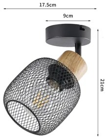 Brilagi - Nástenné bodové svietidlo BASKLITE 1xE27/15W/230V kaučukovník/čierna