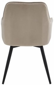 Jedálenská otočná stolička NANA360 zamatová, tmavobéžová (čierne nohy)