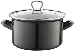 Smaltovaný hrniec s pokrievkou 3,3 l, čierna