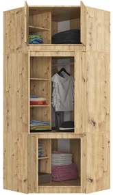 Nadstavec na rohovú šatníkovú skriňu CLP 100 cm dub artisan
