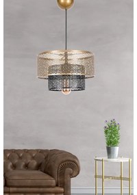 Luster na lanku 1xE27/40W/230V zlatá/čierna