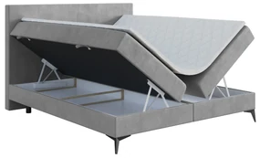 Manželská posteľ Boxspring 160 cm Ricky (sivá) (s matracom a úl. priestorom). Vlastná spoľahlivá doprava až k Vám domov. 1043439