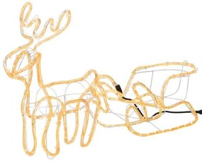 Led sob 130 cm vianočný so saňami, svetelná dekorácia do záhrady SPRINGOS CL1226