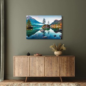 Obraz - Jazero Hintersee, Bavorské Alpy, Rakúsko (90x60 cm)
