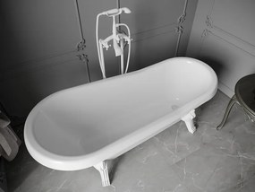 Mexen Retro, voľne stojaca vaňa 170 x 75 cm, biela, biele nohy, 53251707500-20