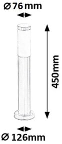 Rabalux 8263 - Vonkajšia lampa INOX TORCH 1xE27/25W IP44