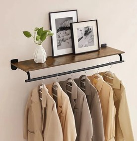 Nástenný predsieňový vešiak Vasagle Nomy 109 cm čierny/hnedý