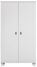 Biela šatníková skriňa z borovicového dreva 111x202 cm Ties – WOOOD