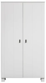 Biela šatníková skriňa z borovicového dreva 111x202 cm Ties – WOOOD