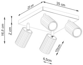 Sollux SL.1640 - Bodové svietidlo KARBON 4xGU10/10W/230V červená