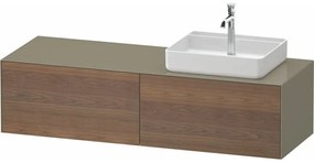 DURAVIT White Tulip závesná skrinka pod umývadlo na dosku (umývadlo vpravo), 2 zásuvky, 1600 x 550 x 408 mm, americký orech masív/kameňovo šedá vysoký lesk, WT4864R77H20000