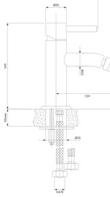 OMNIRES Y1220CR - Bidetová batéria Y 14,5 cm lesklý chróm
