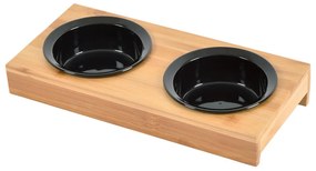 Bambusová súprava misiek s podstavcom pre psa ø 12 cm – Love Story