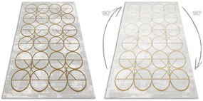 Koberec EMERALD exkluzívny 1010 glamour, kruhy krémovo / zlatý