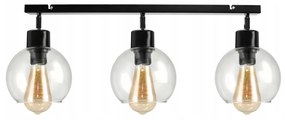 BERGE LED nastaviteľné stropné svietidlo 3xE27 LOFT - priehľadná guľa