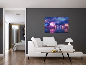 Obraz - Planéty na vode (90x60 cm)