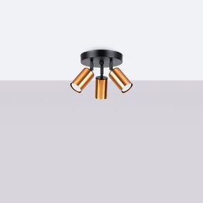 Sollux SL.1377 - Bodové svietidlo WINX 3xGU10/10W/230V čierna/meď