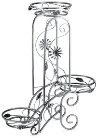 STOJAN NA KVETINÁČ FLOWER 88X28X65 CM STRIEBORNÁ