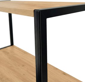 Industriálny regál Lamon 80 cm čierny/dub craft