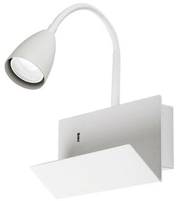Rabalux 71090 nástenná lampa s odkladacím priestorom Tacito, biela