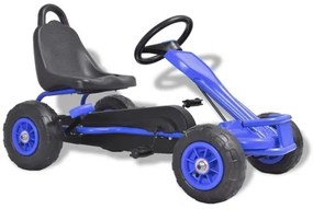 vidaXL Detská šľapacia motokára s pneumatikami, modrá-