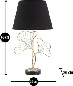 Stolná lampa Leaves 60 cm čierno-zlatá