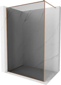 Mexen, Mexen Kioto-XF sprchová stena s rámom 130 x 202 cm, grafit 10 mm, brúsená meď - 800-130-104-65-40-X