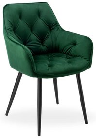 Jedálenská stolička NEVADA zamatová, tmavozelená