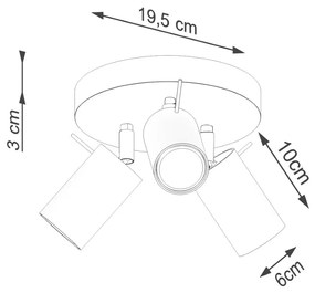 Sollux Lighting Stropné svietidlo Ring, 3x béžové kovové tienidlo, (možnosť polohovania)