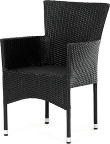 Autronic BONTEC Záhradná stolička, kov, polyratan, čierna, AZC-S2117 BK Farba: Čierna