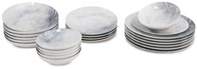 Porcelánová sada 24 ks talířů Pearl bílá/šedá