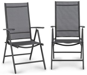 Blumfeldt Almeria, skladacie stoličky, 2 ks, 56,5 x 107 x 68 cm, ComfortMesh, antracitová
