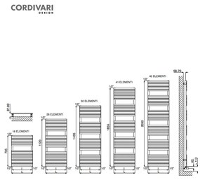 Cordivari Stefania - Radiátor 1120x600 mm, leštená nerez 3551610130109