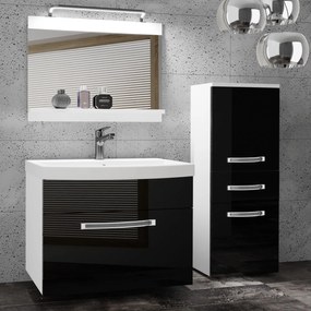 Kúpeľňový nábytok Belini Premium Full Version čierny lesk + umývadlo + zrkadlo + LED osvetlenie Glamour 25  GLA P 2/0/W/B/0/MB/PP